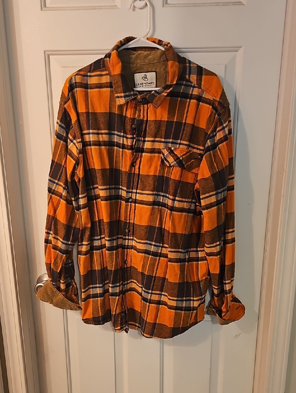 Legendary Whitetails Orange and Brown Plaid Flannel Shirt